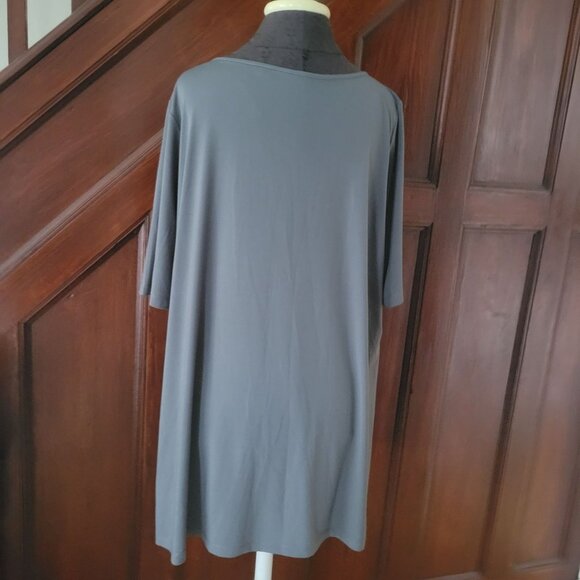 Joan Rivers Gray Sequin Pocket T-Shirt Dress - Picture 2 of 7